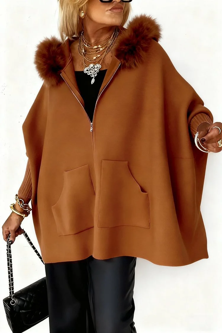 Cardigan Femme à Capuche Zippé avec Poches Chaud – Image 7
