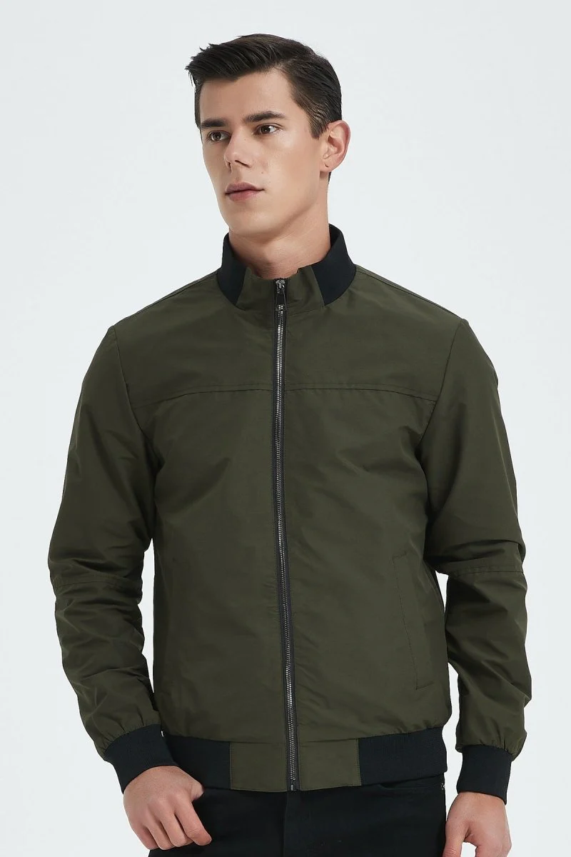 Blouson coupe droite kaki IGNACIO – Image 3