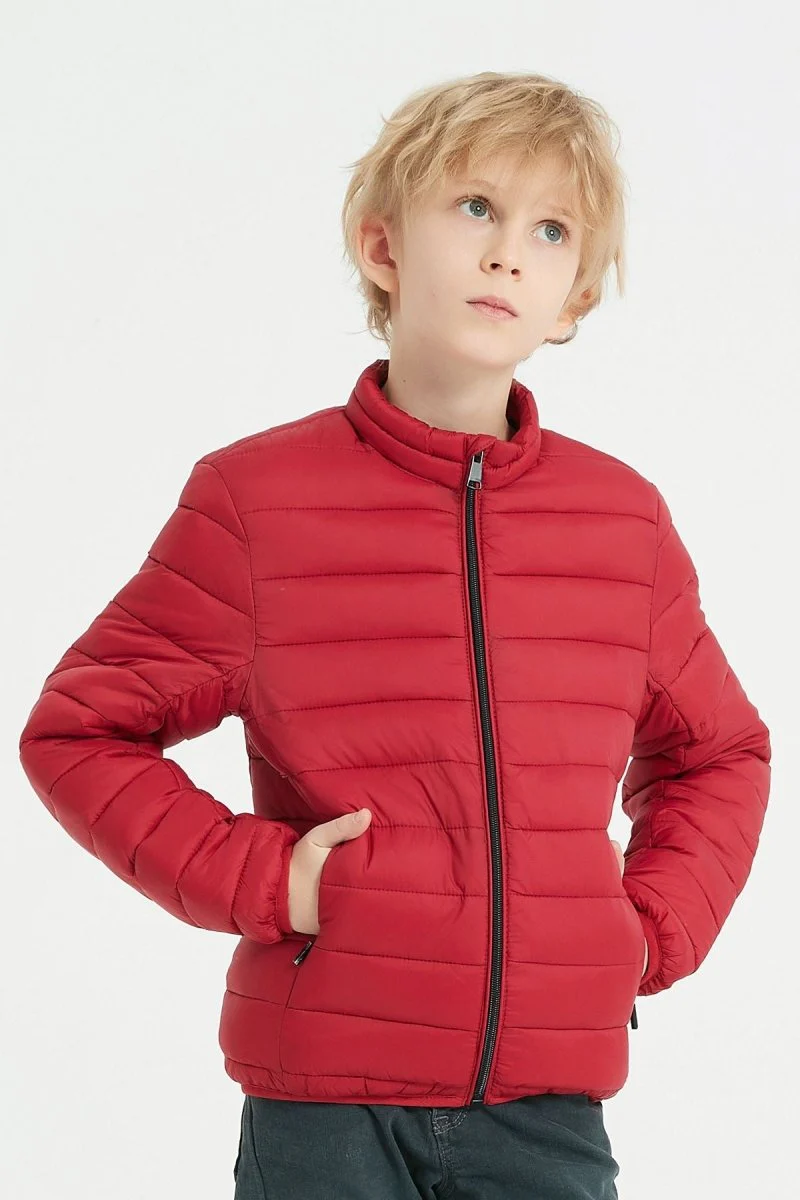Doudoune col montant rouge ACHIL JR – Image 3