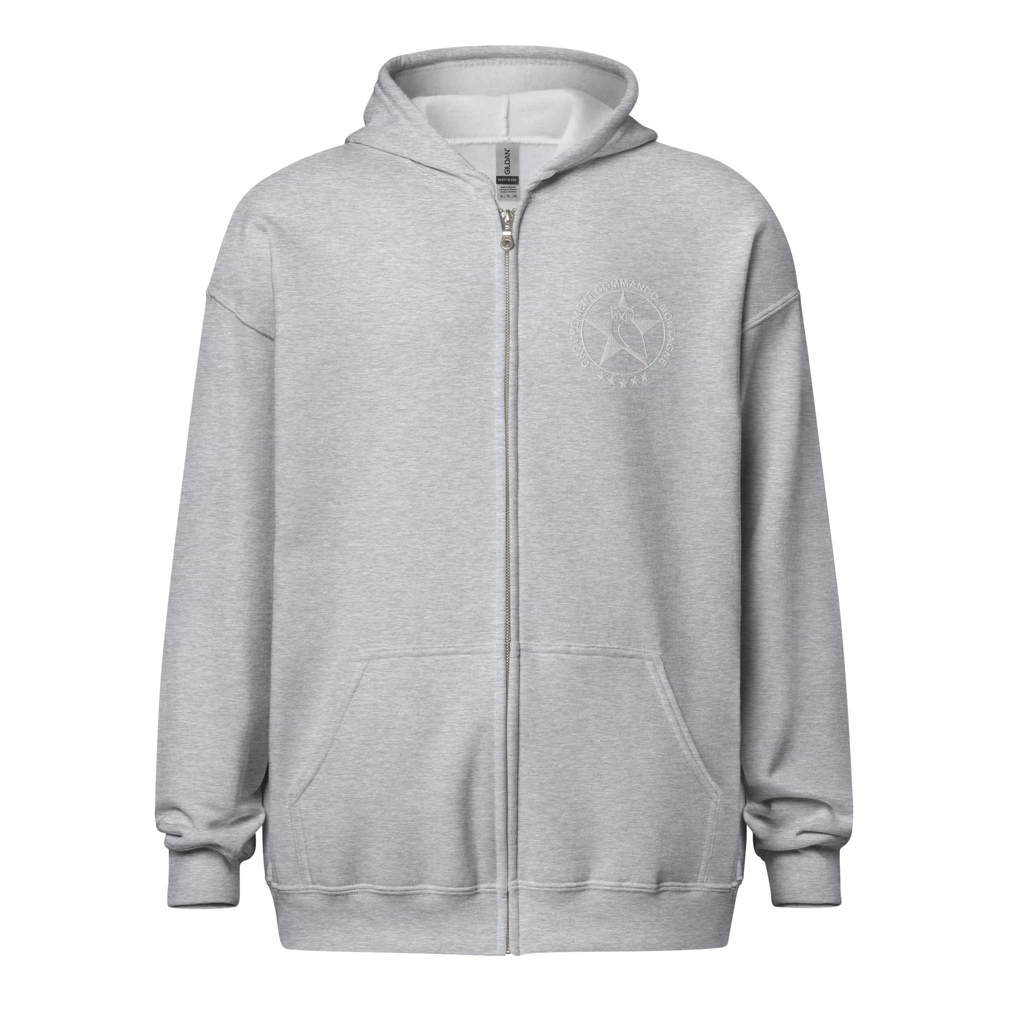 Sweat à capuche épais unisexe à fermeture éclair - Broderie - Groupement Commando de Montagne (GCM) – Image 4